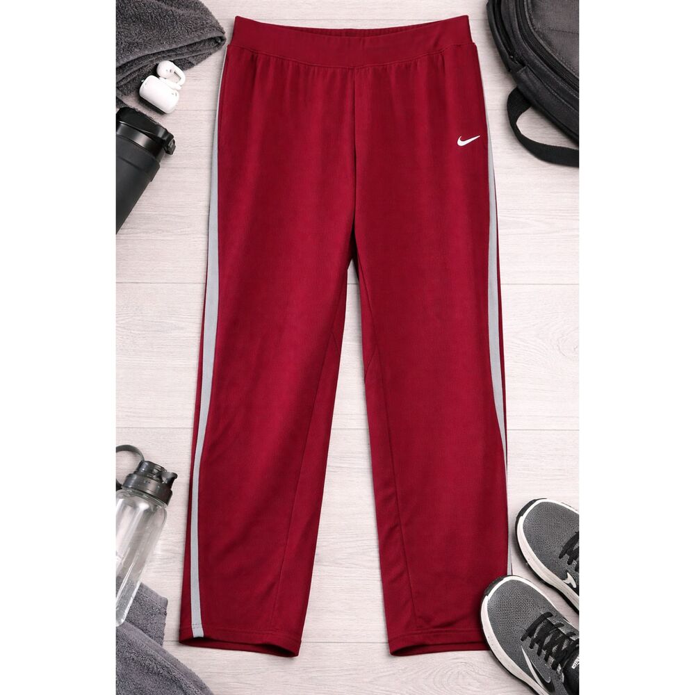 Nike Men’s Sweatpants Track Y2K Maroon Snap Pocket Virginia Tech Large (923)